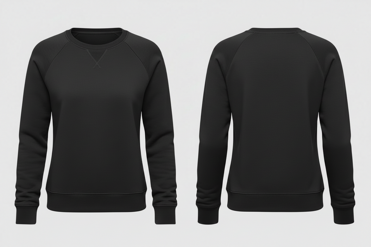 Dames bio sweater borduren zwart - Kariban K481