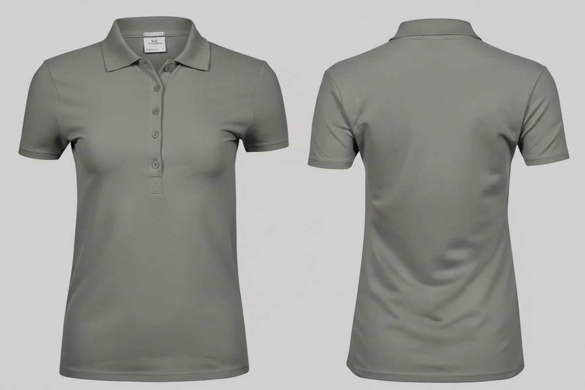 Dames luxe stretch polo borduren cement - Tee Jays TJ145