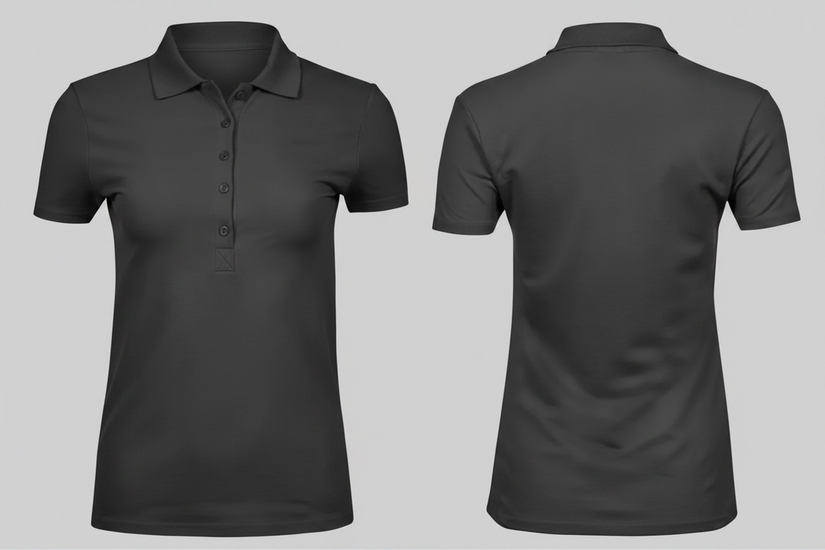 Dames luxe stretch polo borduren donkergrijs - Tee Jays TJ145
