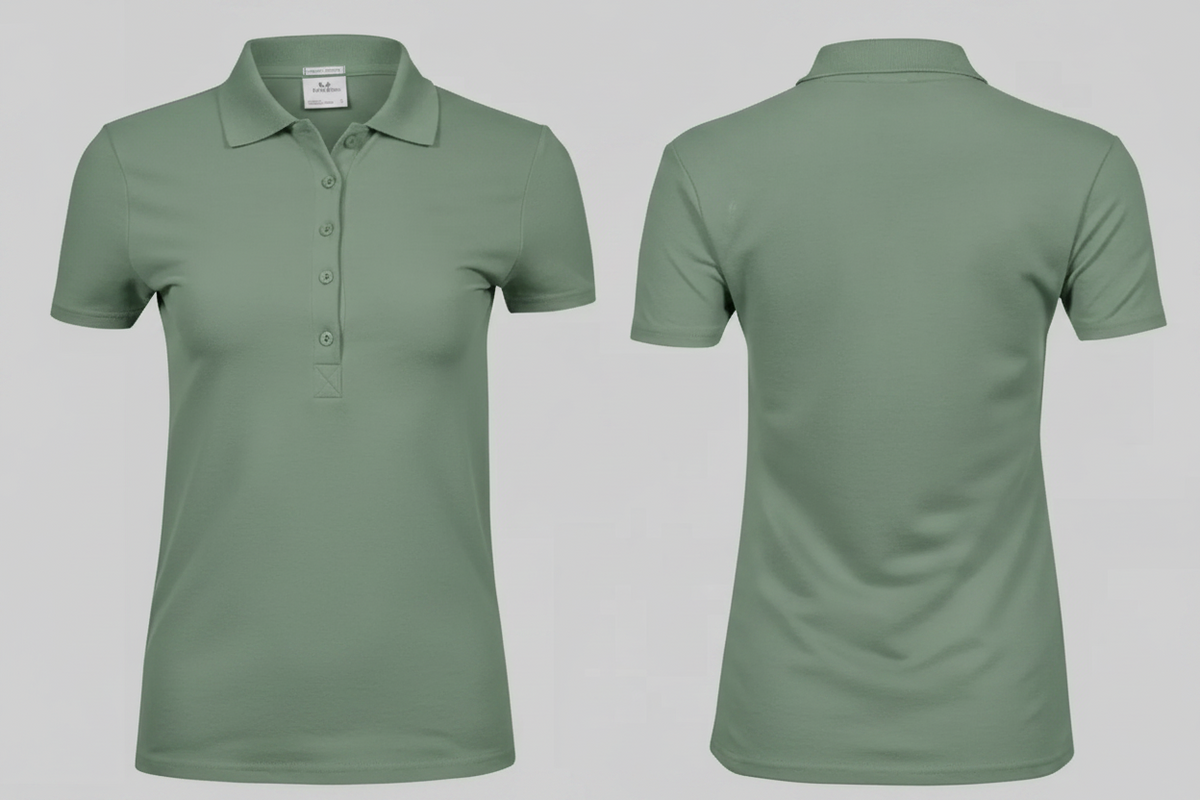 Dames luxe stretch polo borduren sage - Tee Jays TJ145