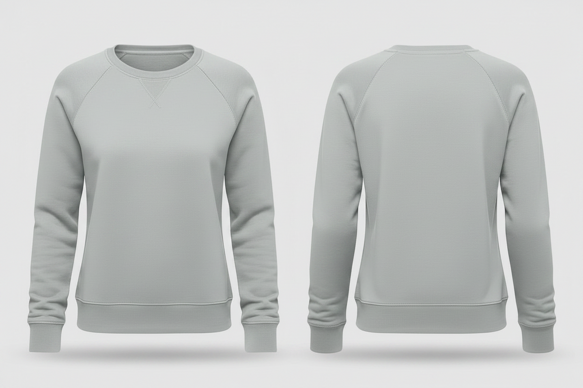 Dames sweatshirt borduren grijze mist - B&C BCW01Q