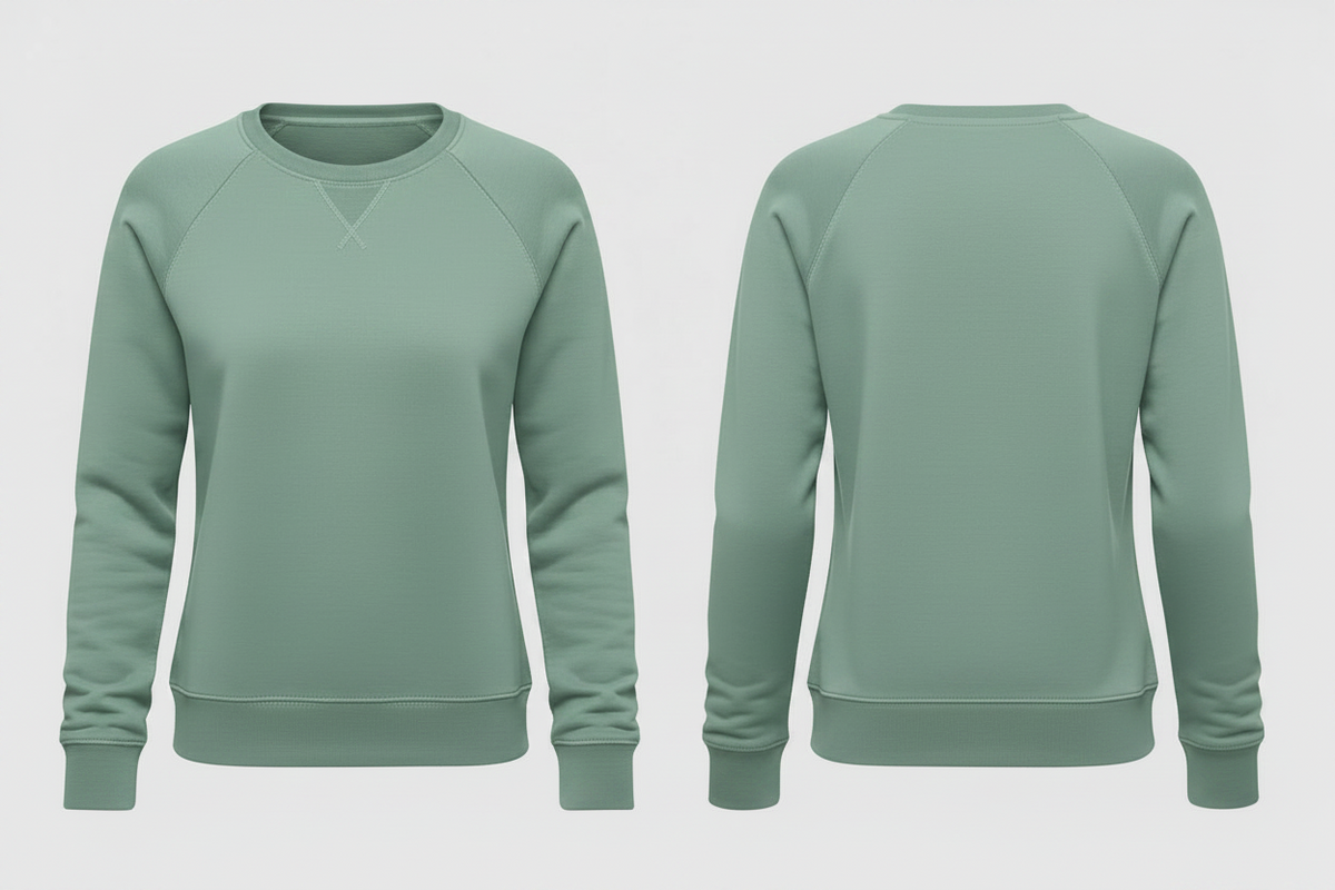 Dames sweatshirt borduren water groen - B&C BCW01Q