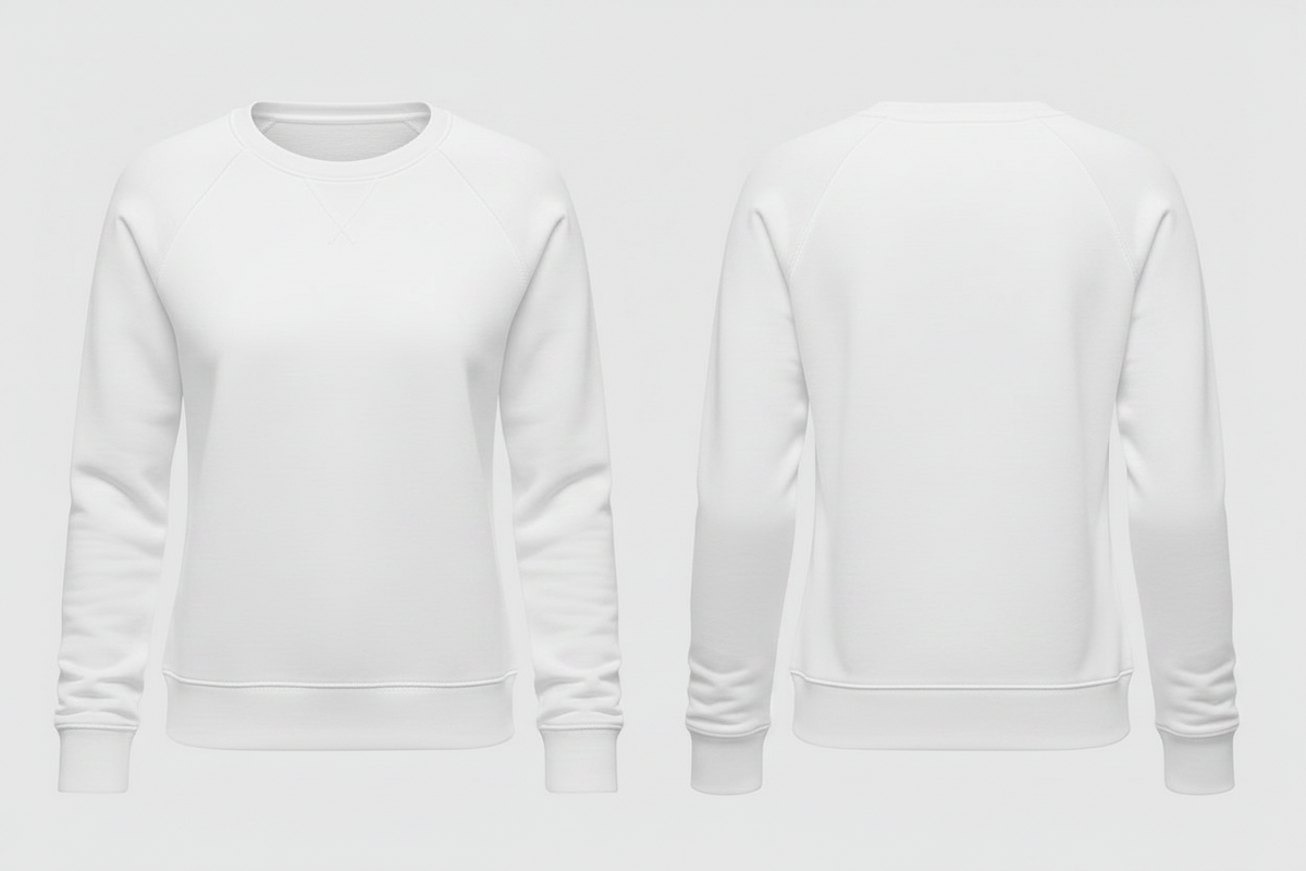 Dames sweatshirt borduren wit - B&C BCW01Q