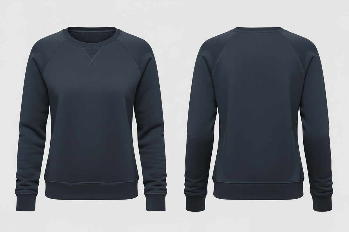 Dames sweatshirt borduren zwart puur - B&C BCW01Q