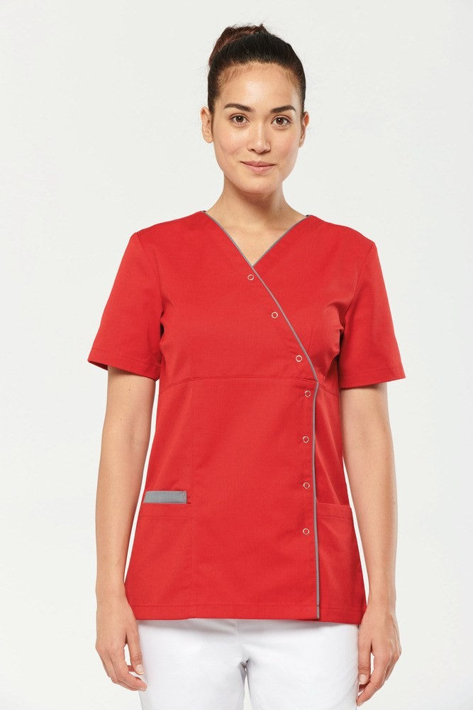 Damesblouse polykatoen drukknopen borduren - Wk Designed To Work WK506