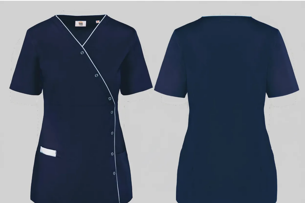 Damesblouse polykatoen drukknopen borduren - Wk Designed To Work WK506
