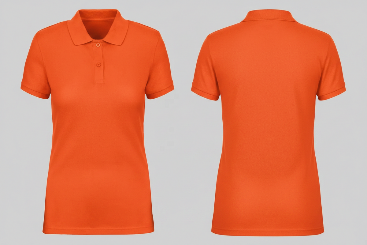 Damespolo agrarisch & groenvoorziening borduren oranje - WK275
