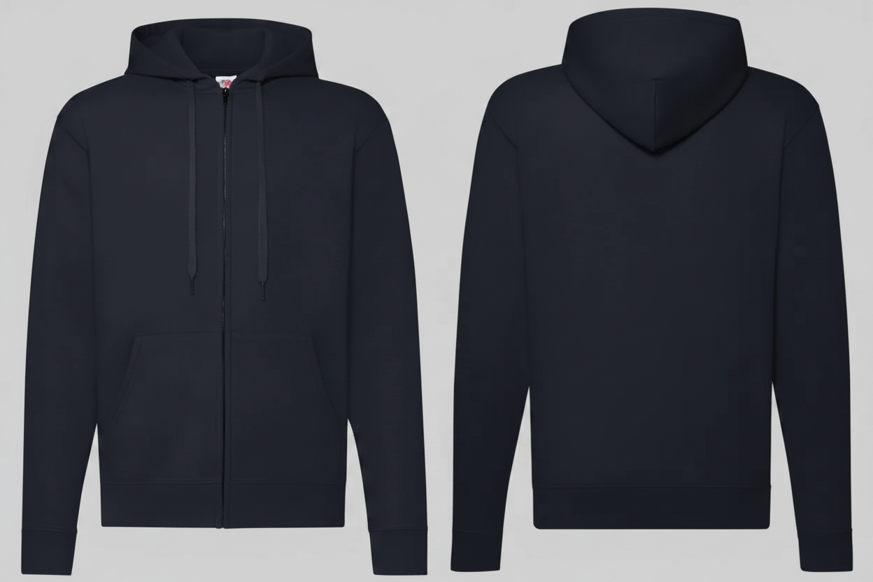 Fruit of the Loom SC374 Hoodie Sweat Jack Borduren | 80% Katoen / 20% Polyester | 280 g/m²