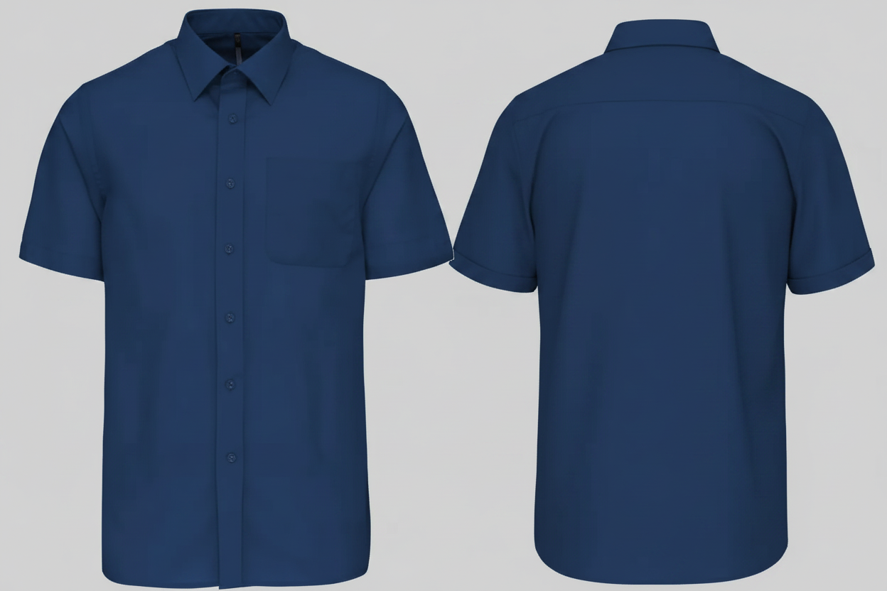 Kariban K551 ACE Heren Overhemd Korte Mouwen Borduren | Polykatoen Poplin | 110 g/m²