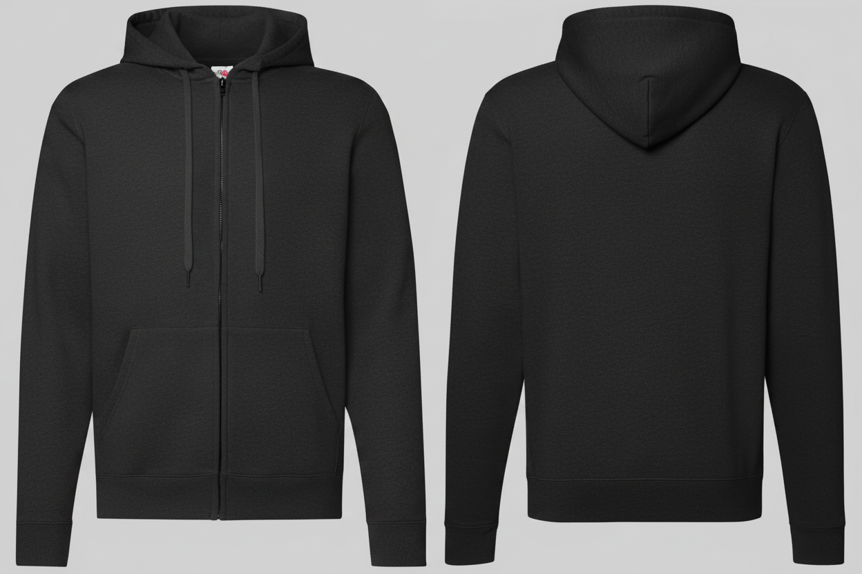 Fruit of the Loom SC374 Hoodie Sweat Jack Borduren | 80% Katoen / 20% Polyester | 280 g/m²