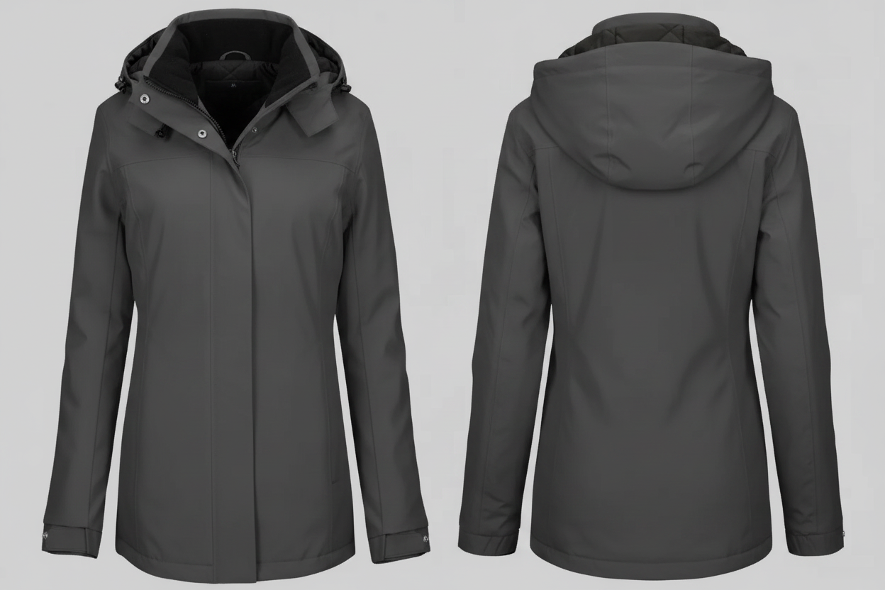 Kariban K6108 Stijlvolle Damesparka met Afneembare Capuchon Borduren | 100% Polyester Oxford