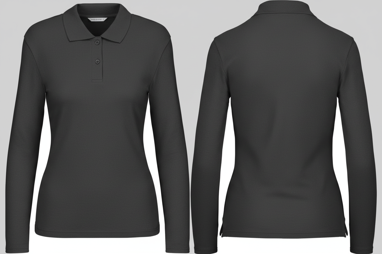 Kariban K244 Dames Polo Lange Mouwen Borduren | Katoen | 220 g/m²