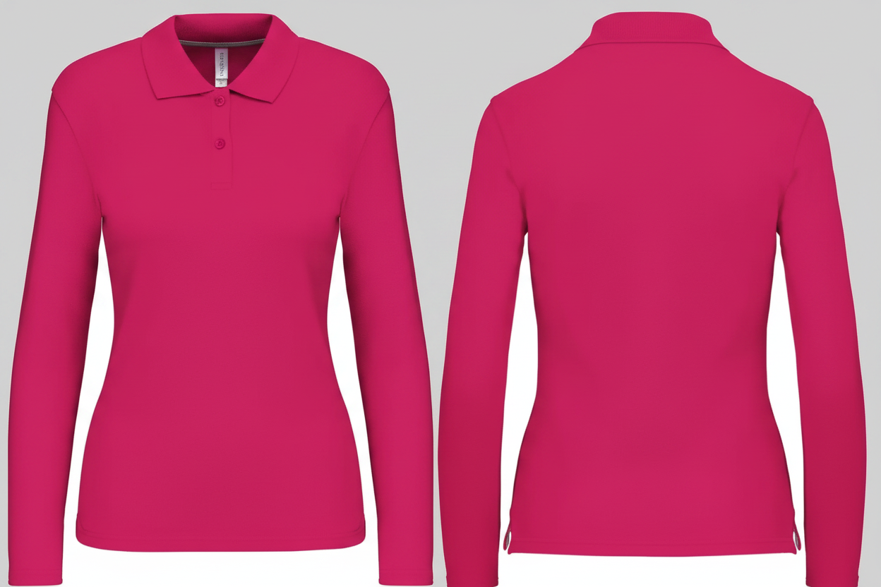 Kariban K244 Dames Polo Lange Mouwen Borduren | Katoen | 220 g/m²