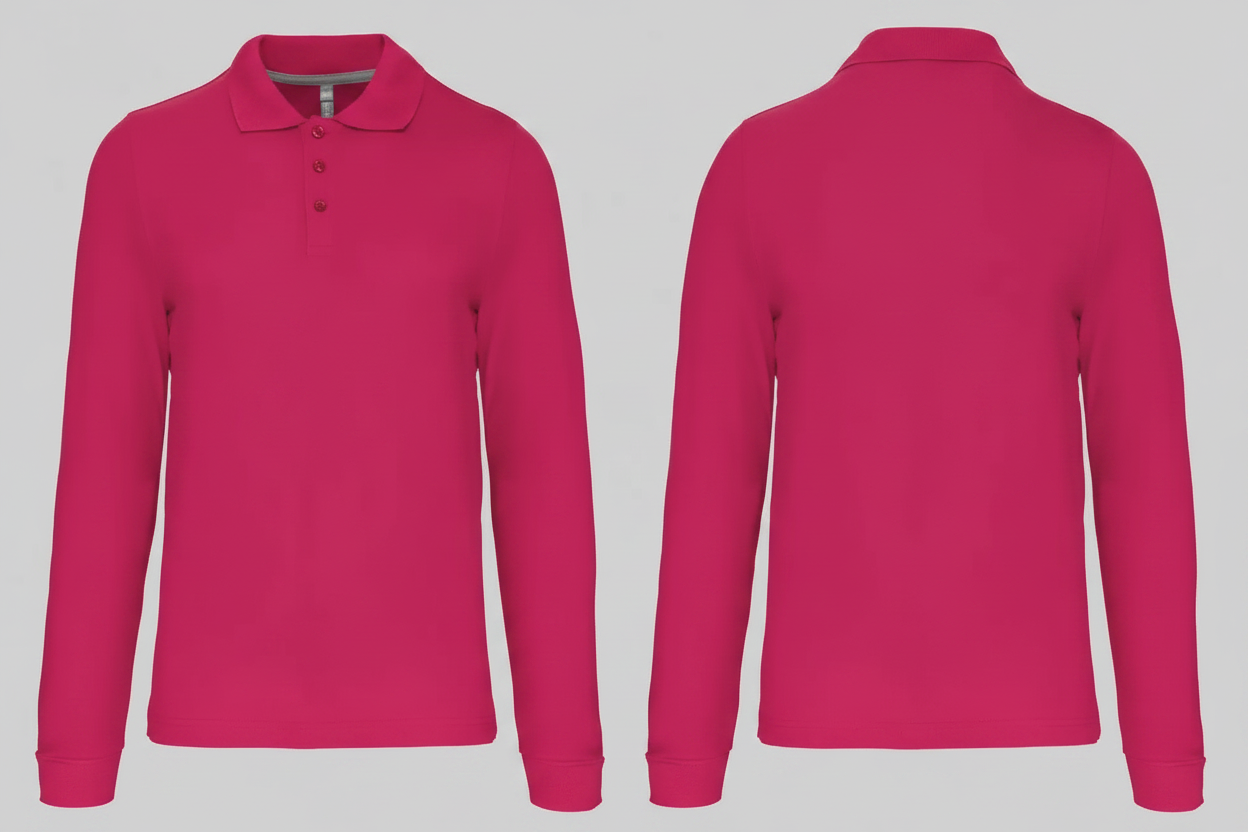 Kariban K243 Heren Polo Lange Mouwen Borduren | Katoen | 220 g/m²