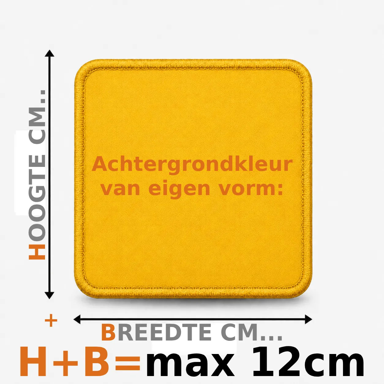 Eigen vorm embleem borduren - max 12cm