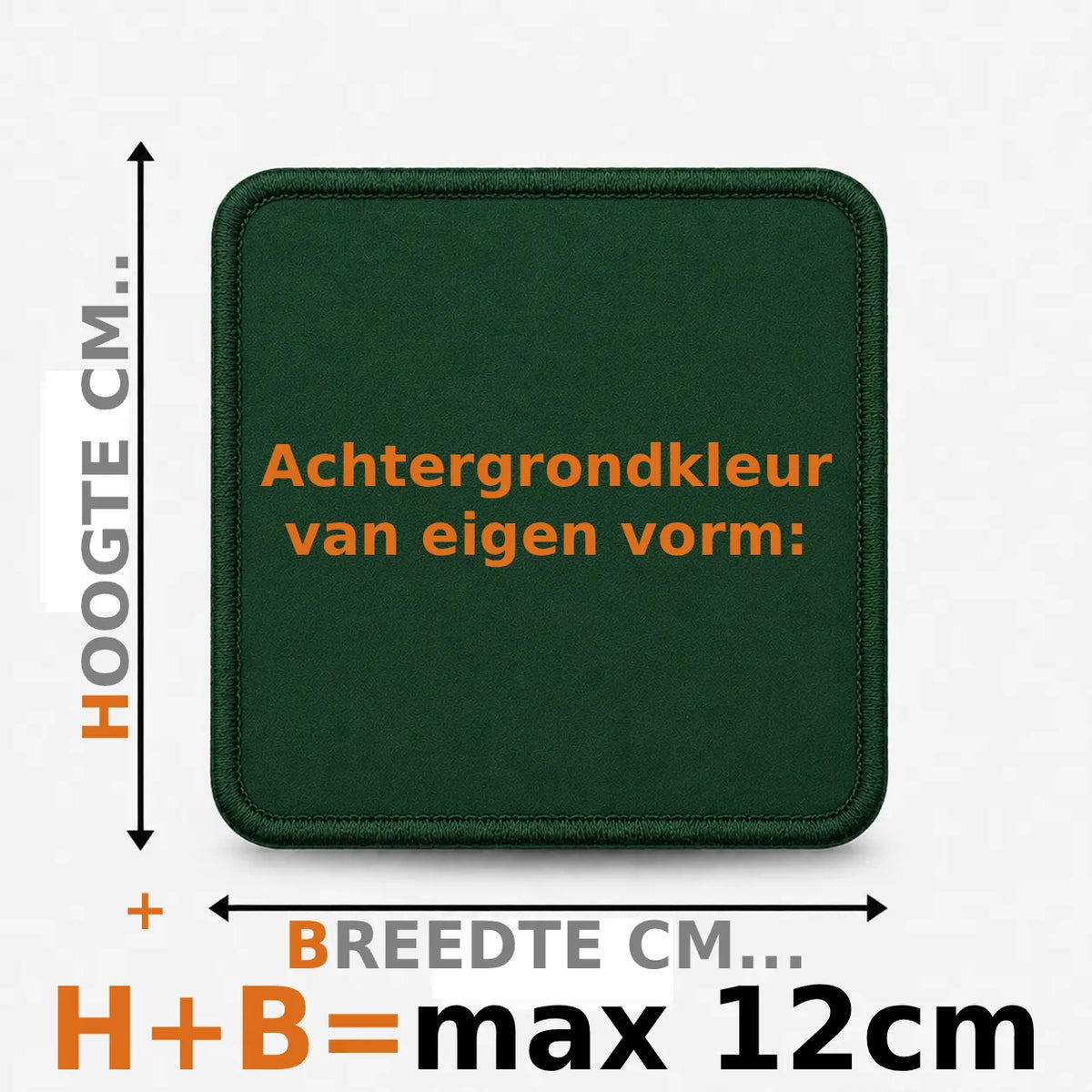 Geborduurd embleem eigen vorm tot 12 cm in Amazon groen
