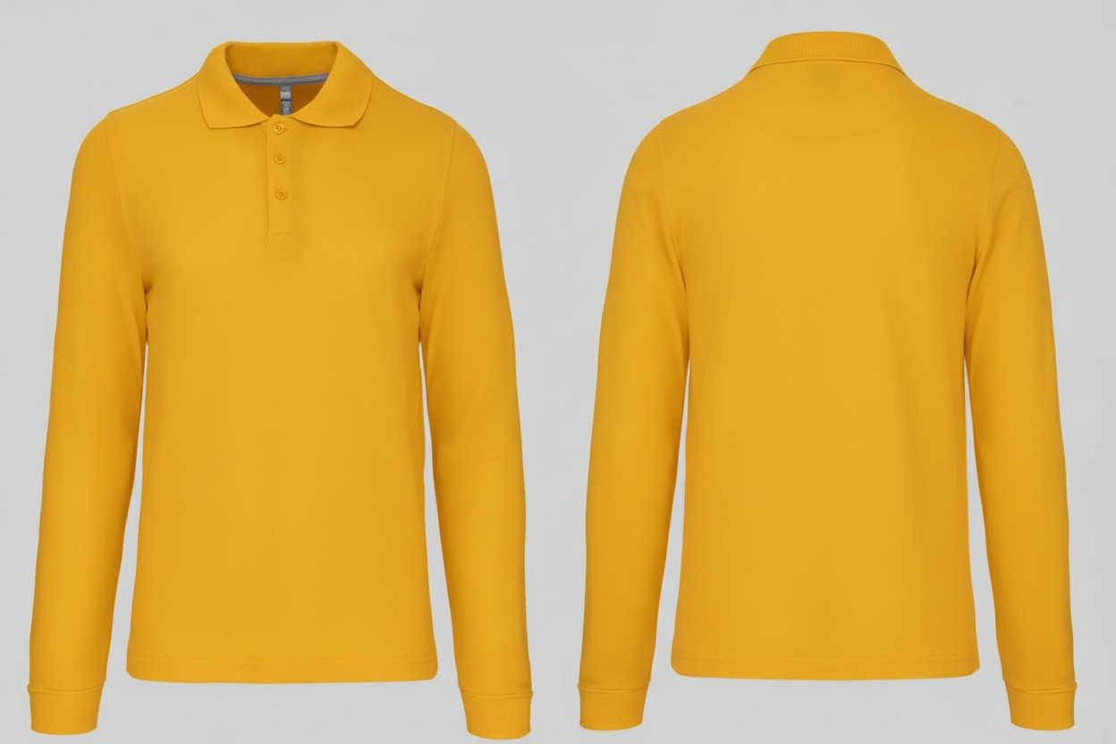 Kariban K243 Heren Polo Lange Mouwen Borduren | Katoen | 220 g/m²