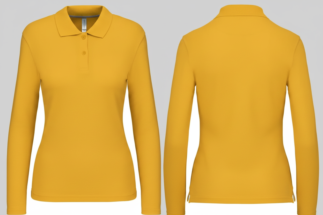 Kariban K244 Dames Polo Lange Mouwen Borduren | Katoen | 220 g/m²