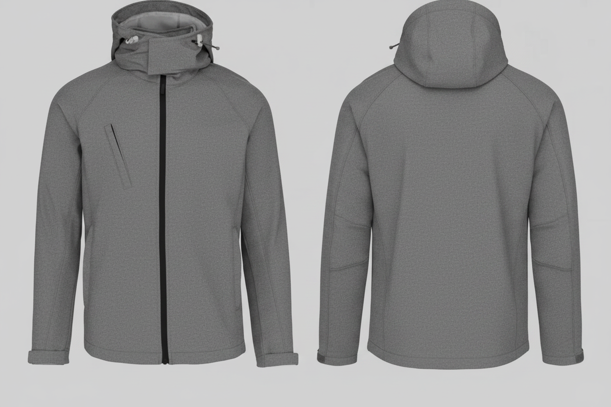 Kariban K413 Heren Softshell Jas met Capuchon Borduren | 100% Polyester | 3-laags