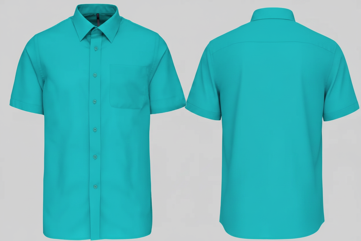 Kariban K551 ACE Heren Overhemd Korte Mouwen Borduren | Polykatoen Poplin | 110 g/m²