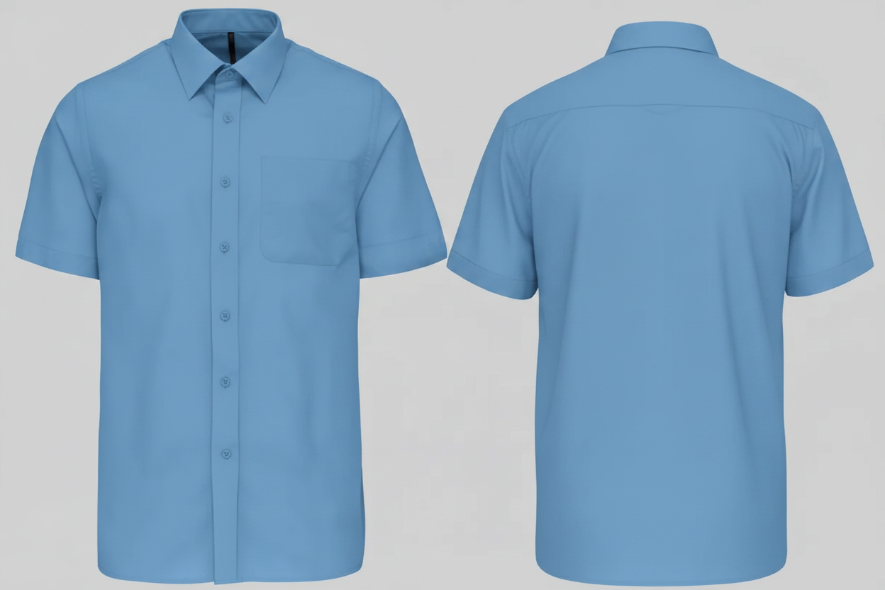 Kariban K551 ACE Heren Overhemd Korte Mouwen Borduren | Polykatoen Poplin | 110 g/m²