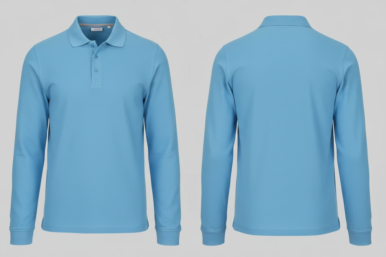 Kariban K243 Heren Polo Lange Mouwen Borduren | Katoen | 220 g/m²