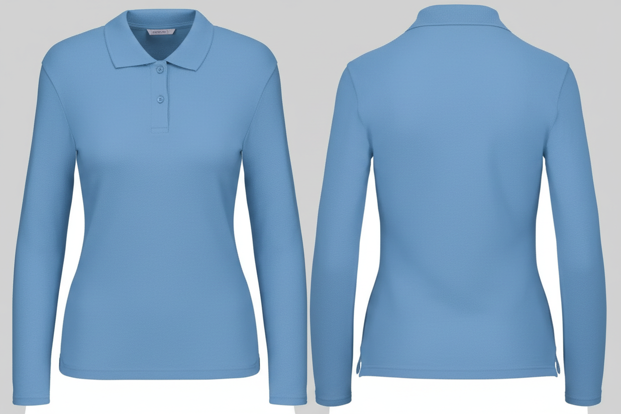 Kariban K244 Dames Polo Lange Mouwen Borduren | Katoen | 220 g/m²
