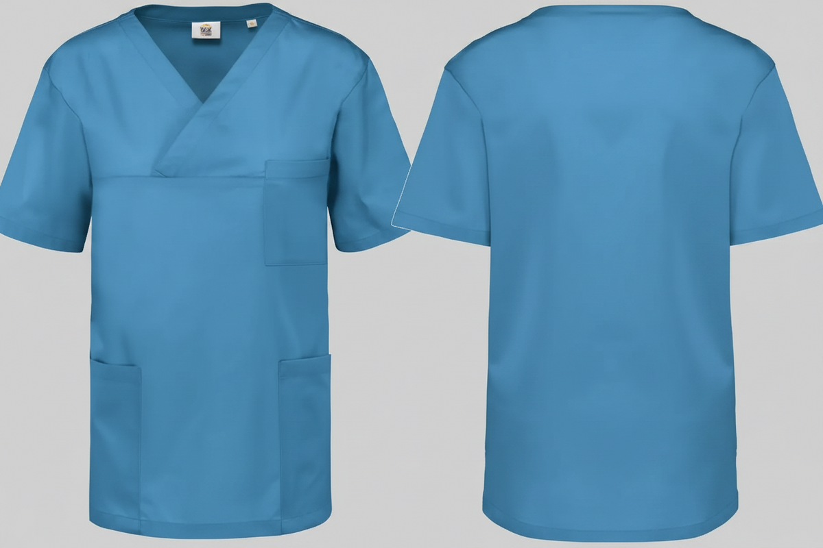 Wk. designed to work wk507 unisex tuniek korte mouwen polykatoen borduren hemelsblauw - WK WK5070