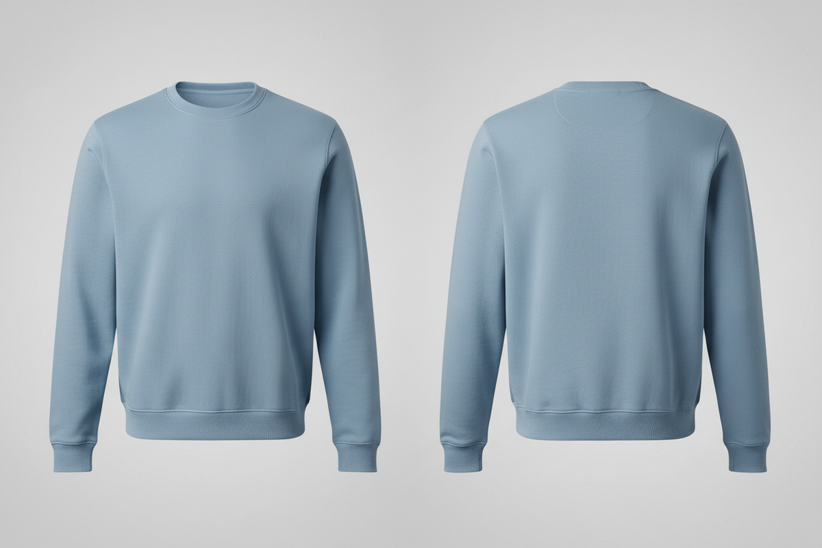 Heren biologisch sweatshirt schilders & stukadoors borduren blauwe mist - B&C BCU31B