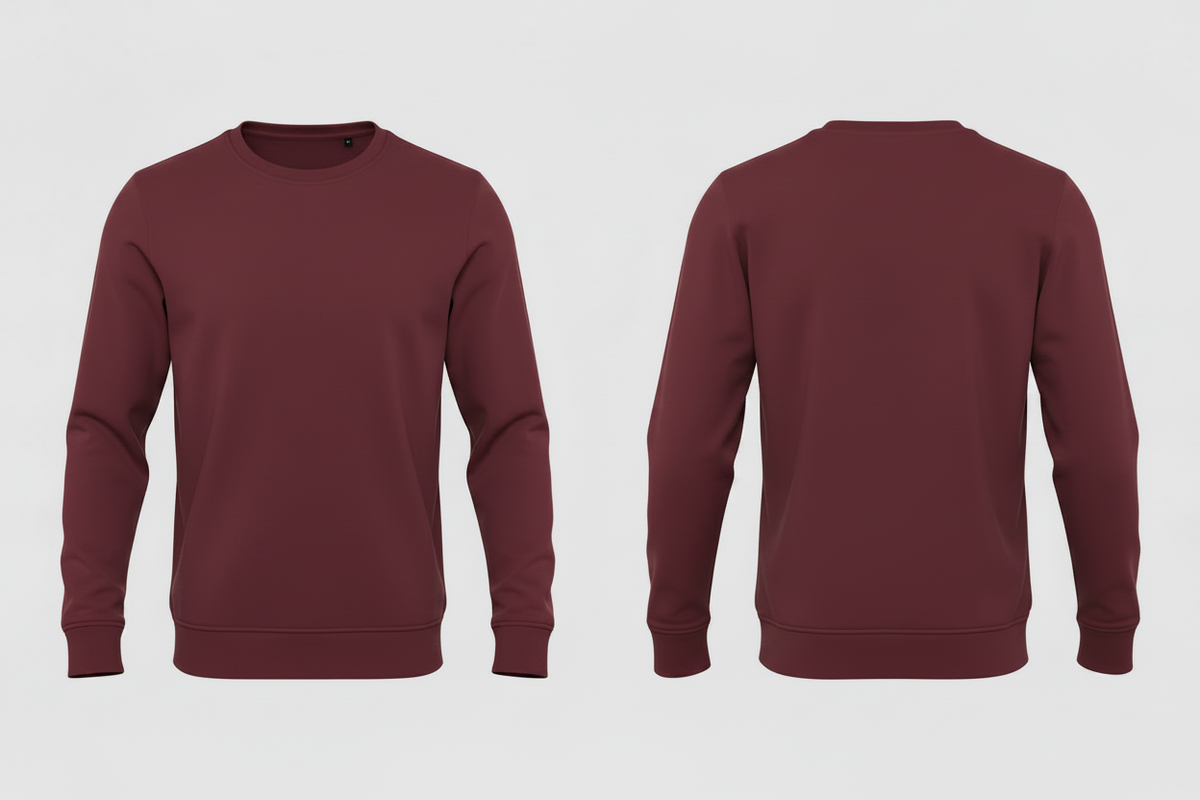Heren biologisch sweatshirt schilders & stukadoors borduren bourgondië - B&C BCU31B