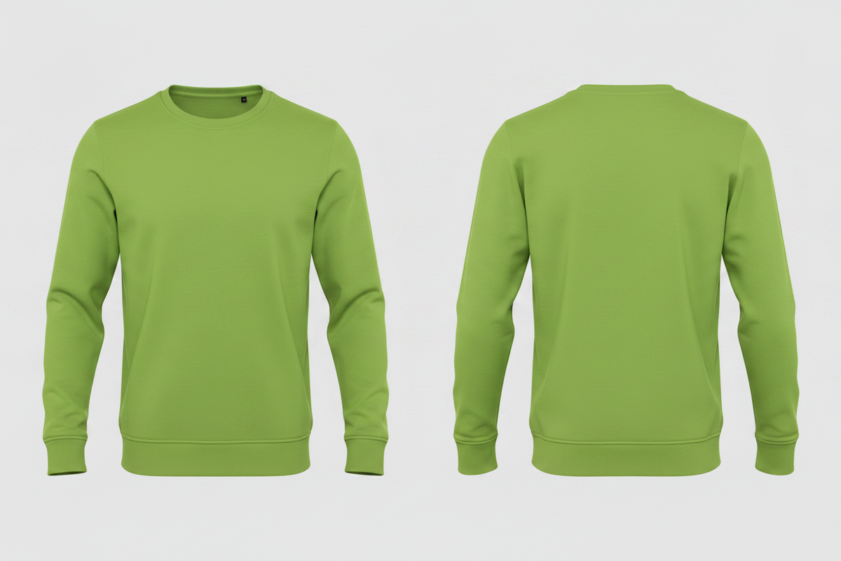 Heren biologisch sweatshirt schilders & stukadoors borduren limoengroen - B&C BCU31B