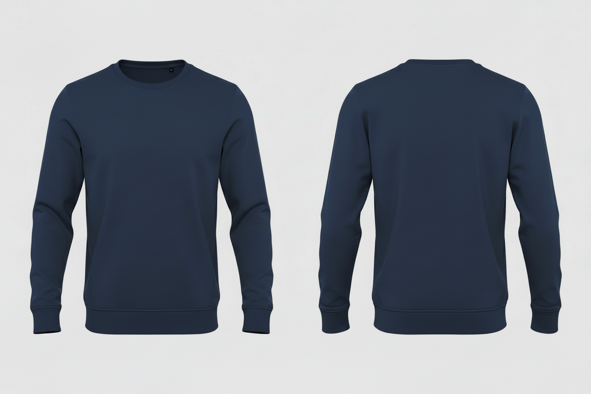 Heren biologisch sweatshirt schilders & stukadoors borduren marineblauw - B&C BCU31B