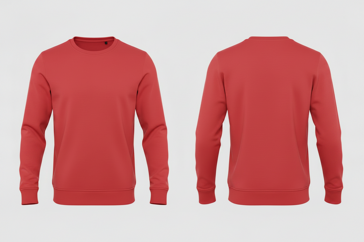 Heren biologisch sweatshirt schilders & stukadoors borduren rood - B&C BCU31B