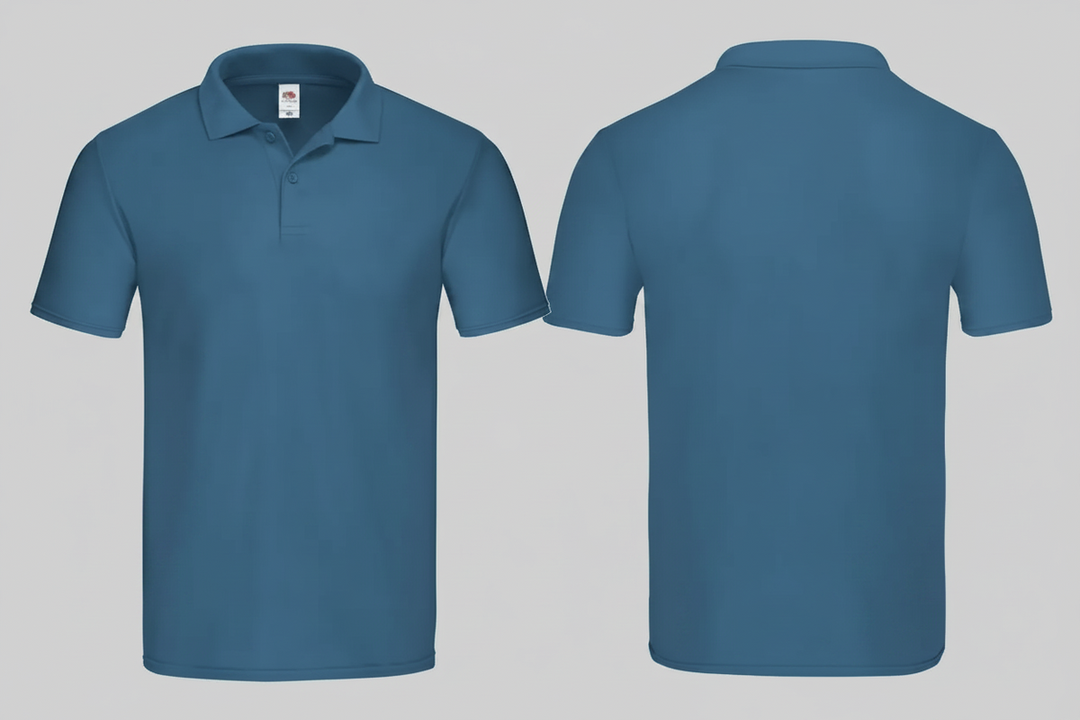 Herenpoloshirt schilders & stukadoors borduren azuurblauw - Fruit of the Loom SC282