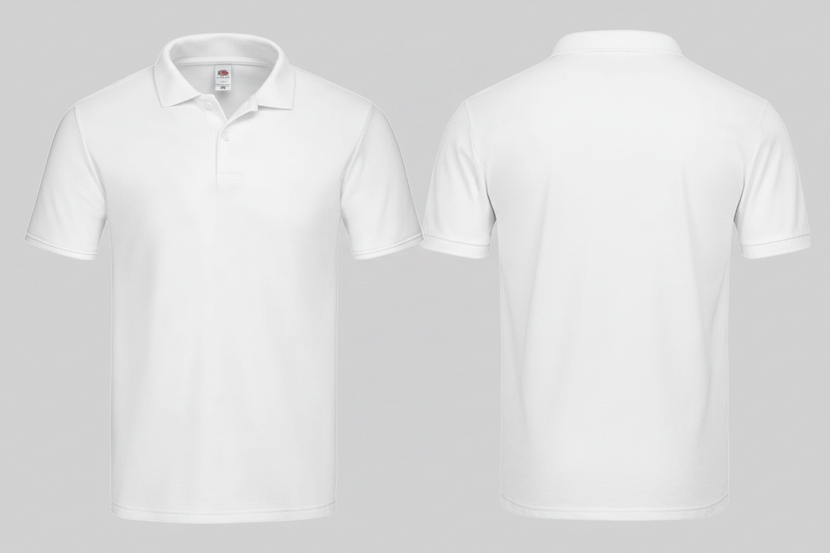 Herenpoloshirt schilders & stukadoors borduren wit - Fruit of the Loom SC282