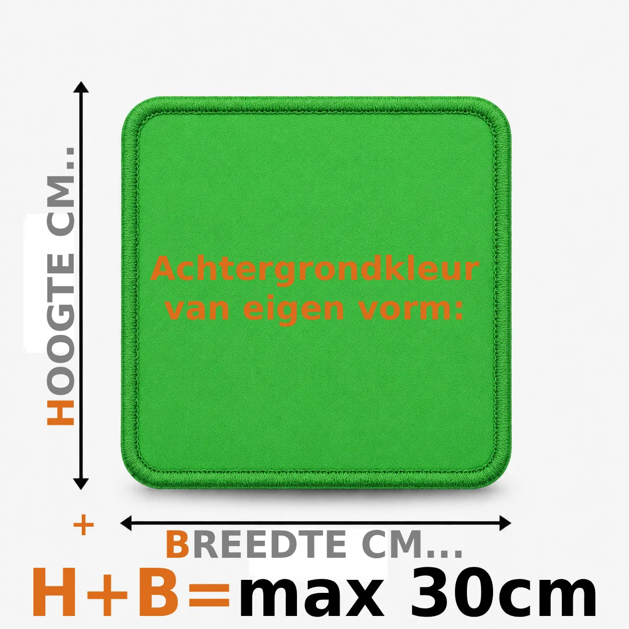 Eigen vorm embleem borduren - max 30cm