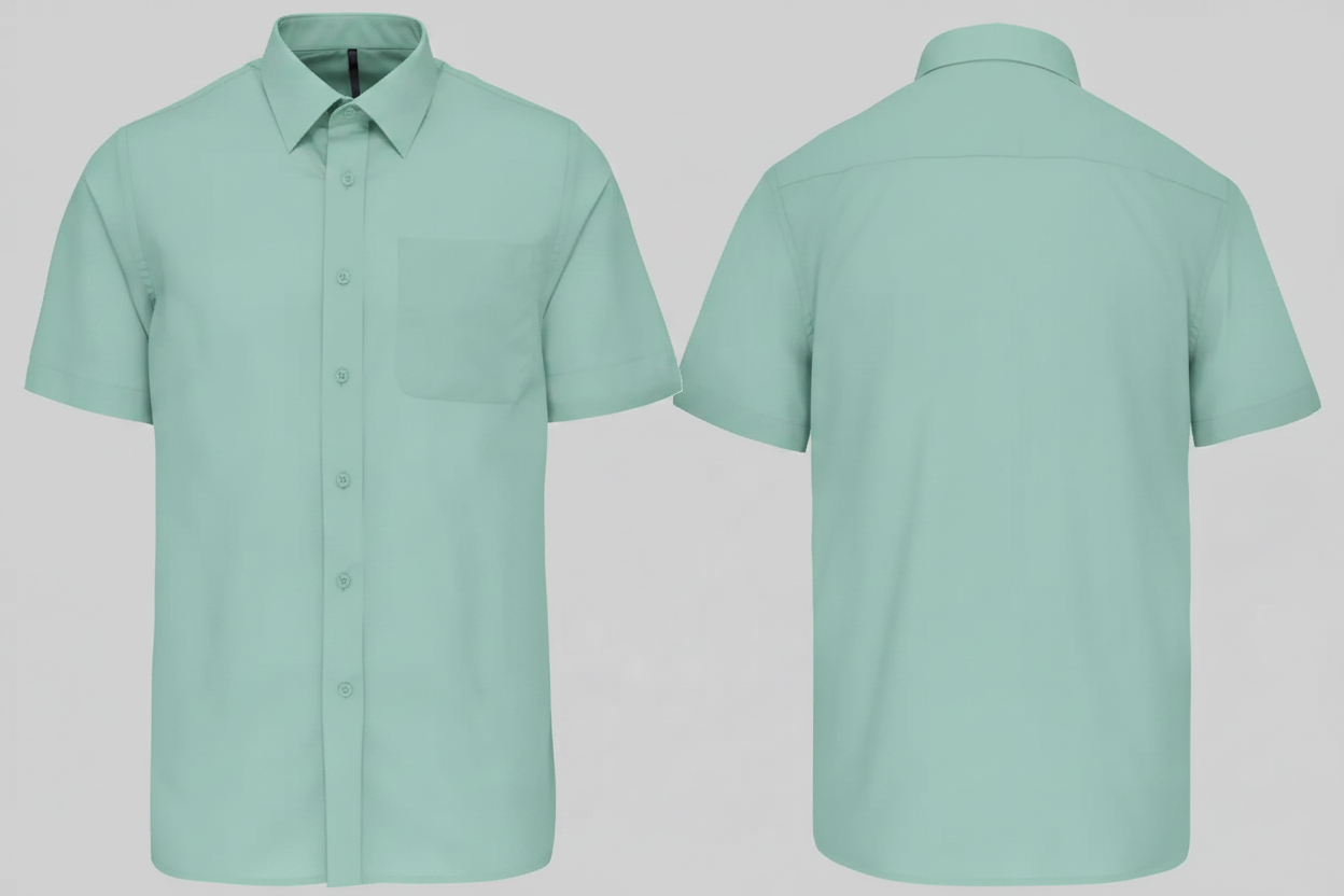 Kariban K551 ACE Heren Overhemd Korte Mouwen Borduren | Polykatoen Poplin | 110 g/m²