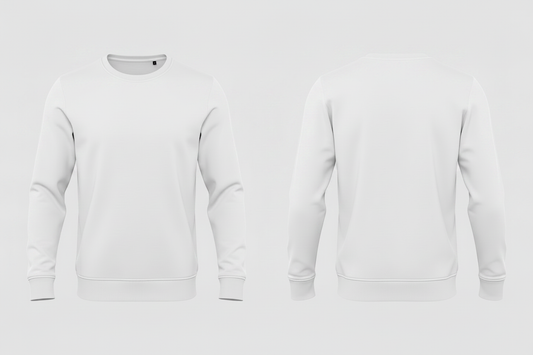 B&C BCU31B heren biologisch sweatshirt borduren - Wit - voor en achterkant