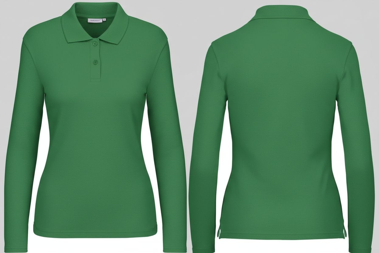 Kariban K244 Dames Polo Lange Mouwen Borduren | Katoen | 220 g/m²