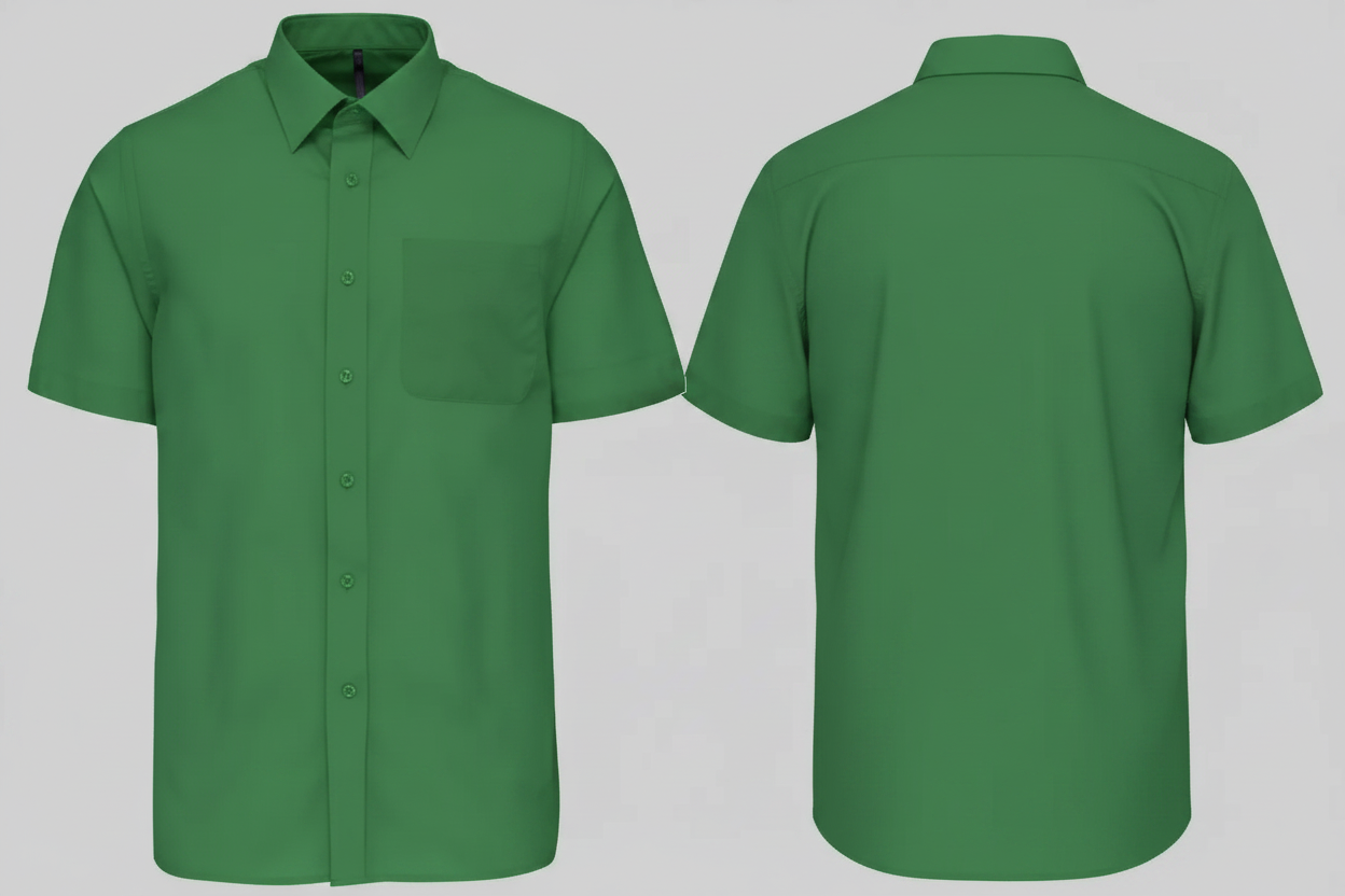 Kariban K551 ACE Heren Overhemd Korte Mouwen Borduren | Polykatoen Poplin | 110 g/m²