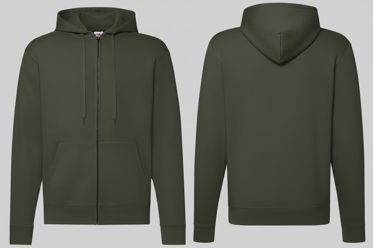 Fruit of the Loom SC374 Hoodie Sweat Jack Borduren | 80% Katoen / 20% Polyester | 280 g/m²