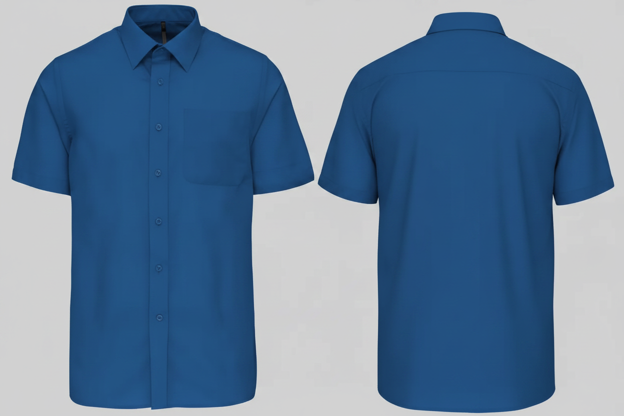 Kariban K551 ACE Heren Overhemd Korte Mouwen Borduren | Polykatoen Poplin | 110 g/m²