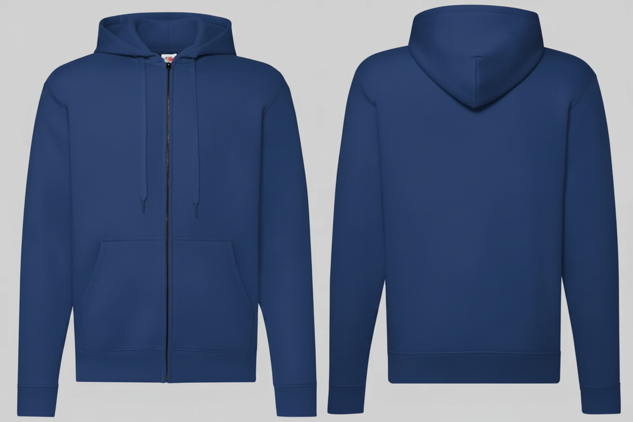 Fruit of the Loom SC374 Hoodie Sweat Jack Borduren | 80% Katoen / 20% Polyester | 280 g/m²