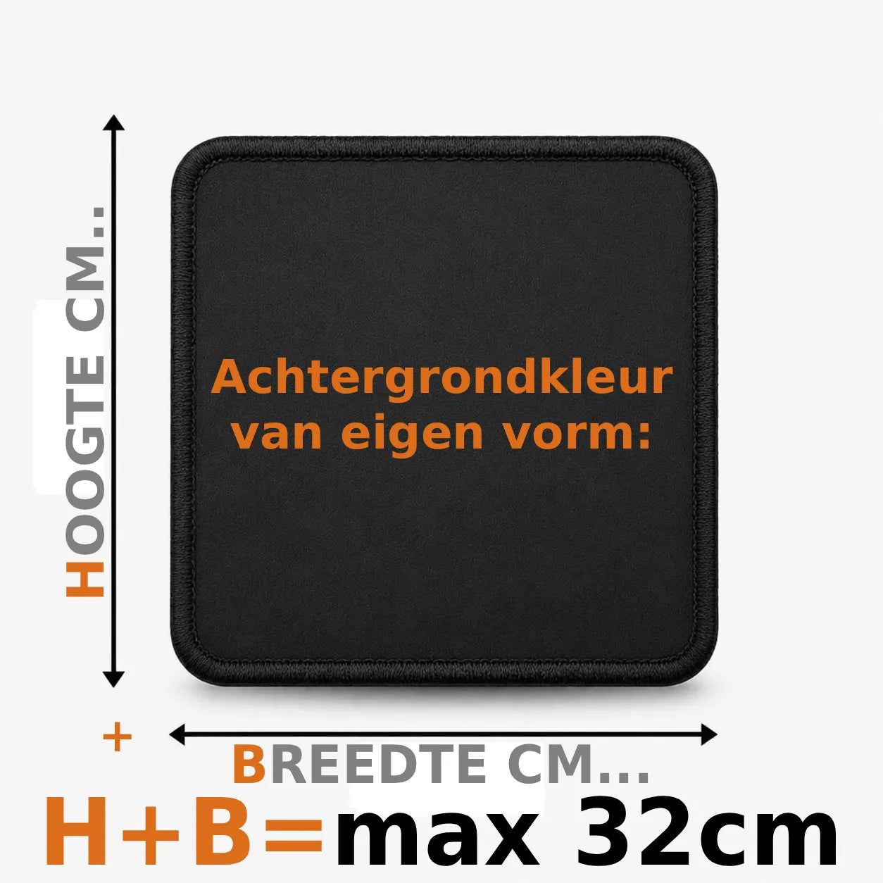 Eigen vorm embleem borduren - max 32cm