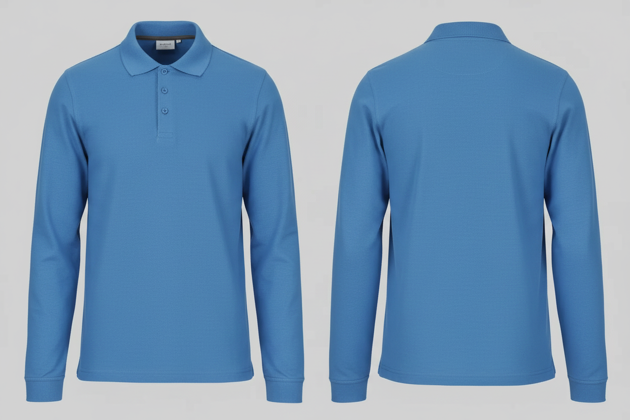Kariban K243 Heren Polo Lange Mouwen Borduren | Katoen | 220 g/m²