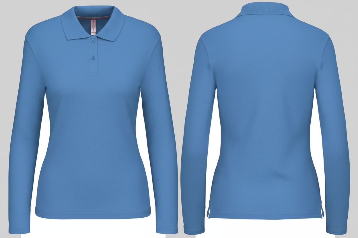 Kariban K244 Dames Polo Lange Mouwen Borduren | Katoen | 220 g/m²