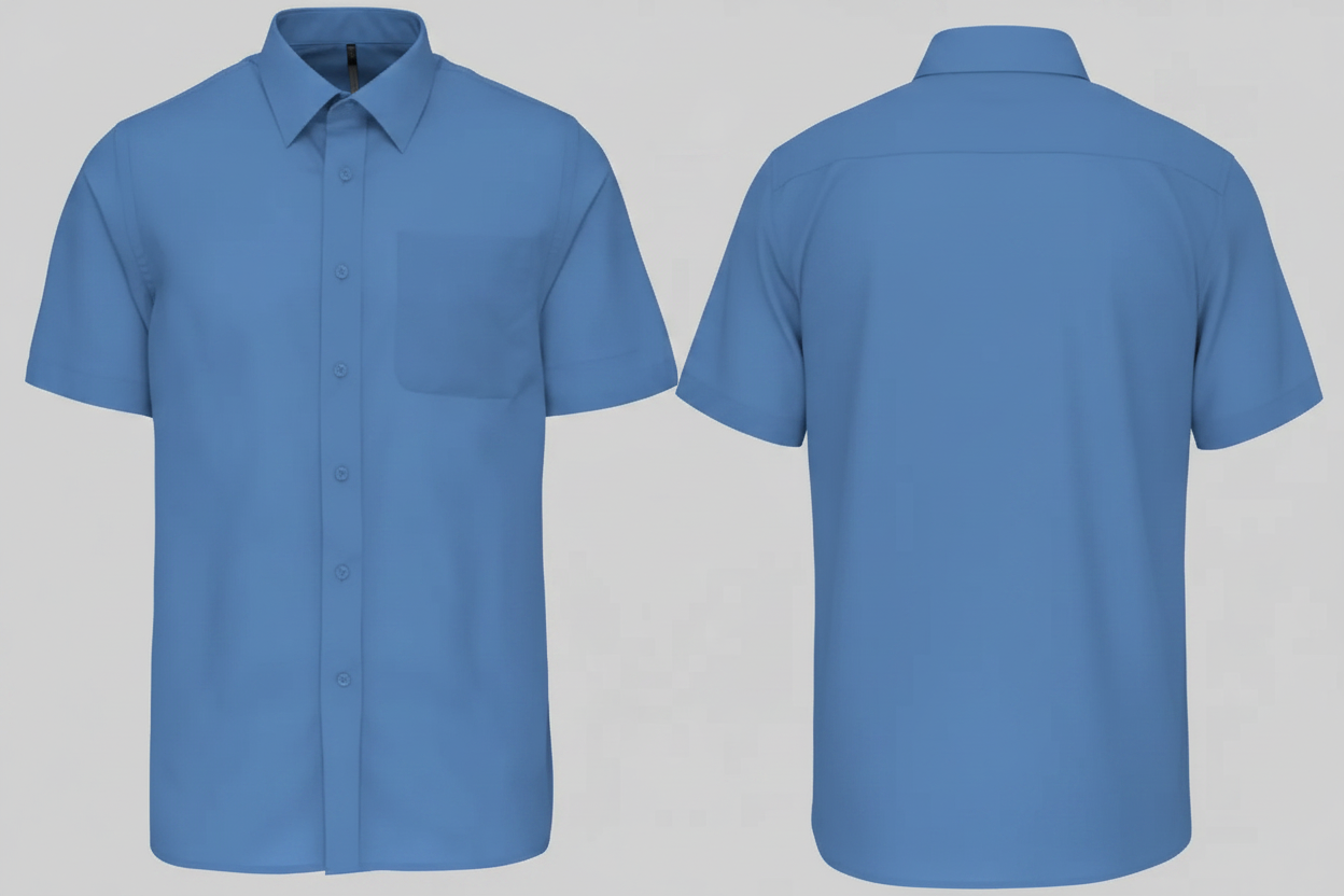 Kariban K551 ACE Heren Overhemd Korte Mouwen Borduren | Polykatoen Poplin | 110 g/m²