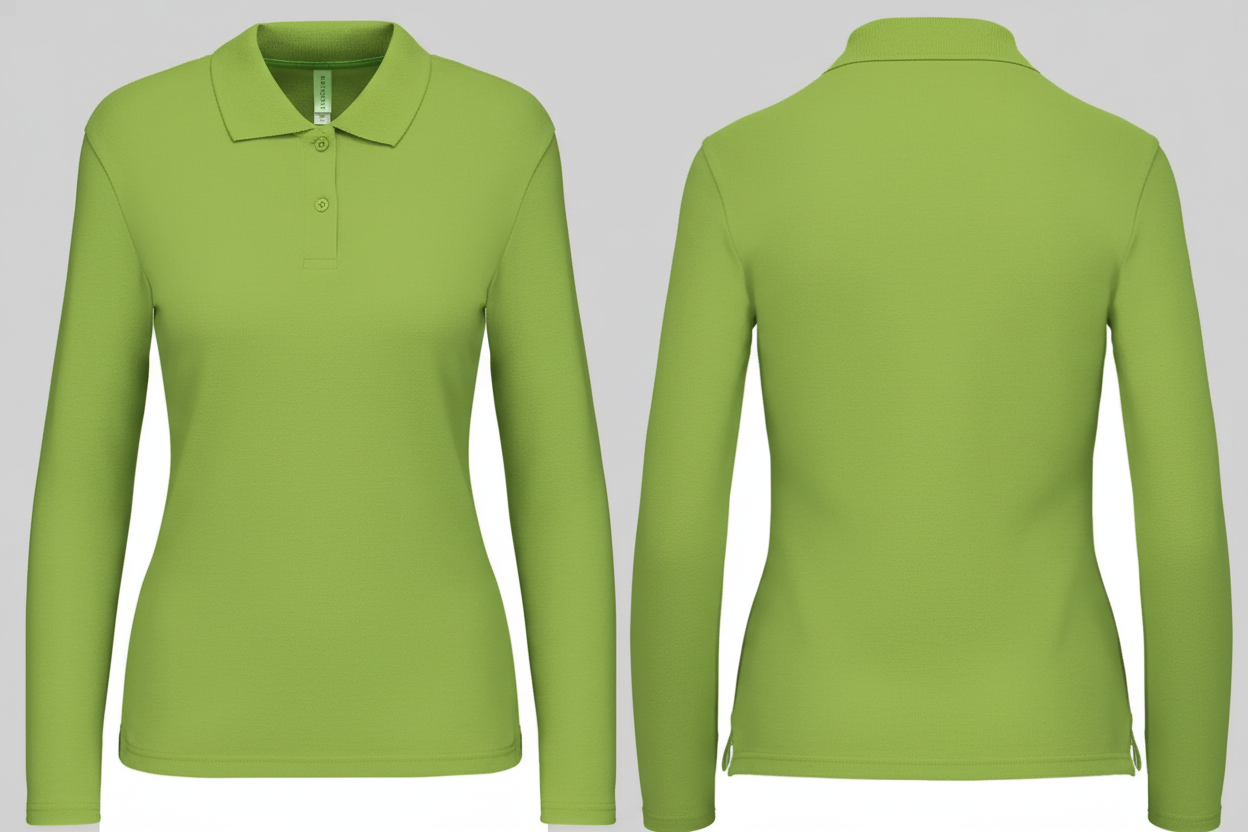 Kariban K244 Dames Polo Lange Mouwen Borduren | Katoen | 220 g/m²