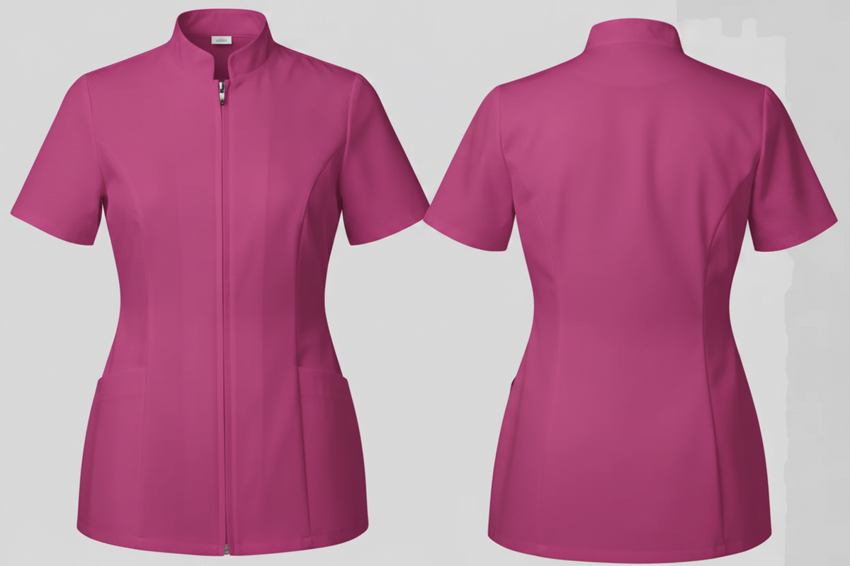 Valento cqvaosl scrub top oslo borduren magenta roze - Valento CQ987