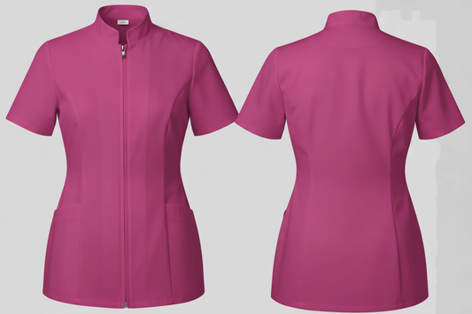 Valento cqvaosl scrub top oslo borduren magenta roze - Valento CQ987